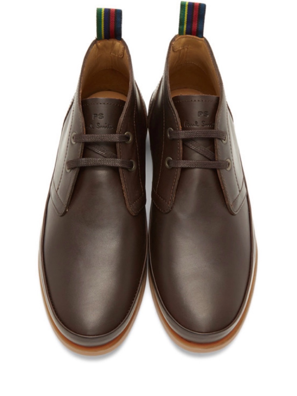 PS Paul Smith Dark Brown Leather Chukka Desert Boots Size UK 6/US 7